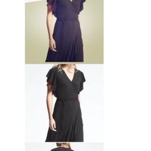 Banana Republic flutter sleeve wrap dress, small